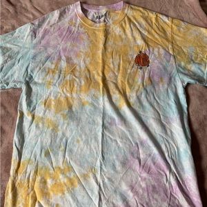 pink orange & blue tie-dye A-Lab Happier Days flower shirt, only worn few times